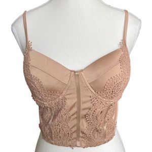 Blāshe Tan Corset Bra Top w/Underwire